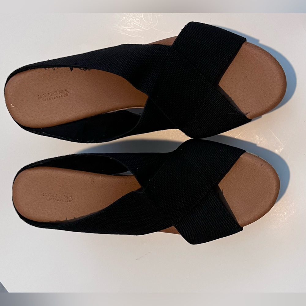 Sabina Fabric Wedge Sandals